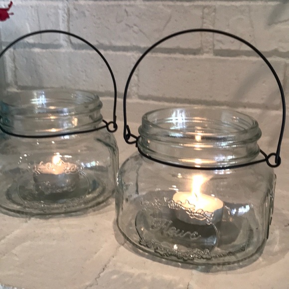 Other - Set of 2 Farmhouse Hanging Mason Jars New